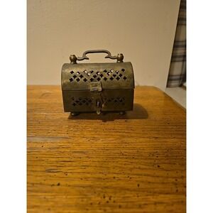 Vintage pierced brass cricket box